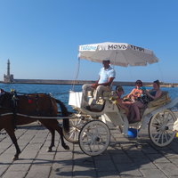 Brandon and his family in Chania