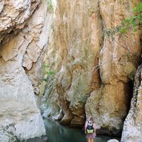 Patsos Gorge walls and water.